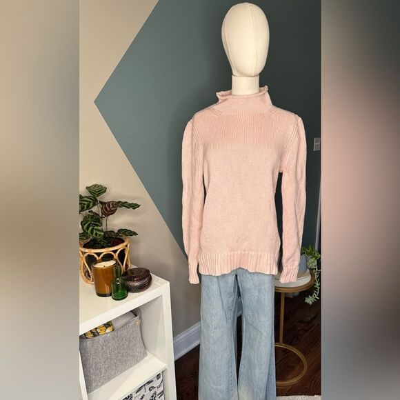 J. Crew Sweaters - J.Crew Always Rollneck Sweater Pink Women’s Classic 100% Cotton Knit Pullover M